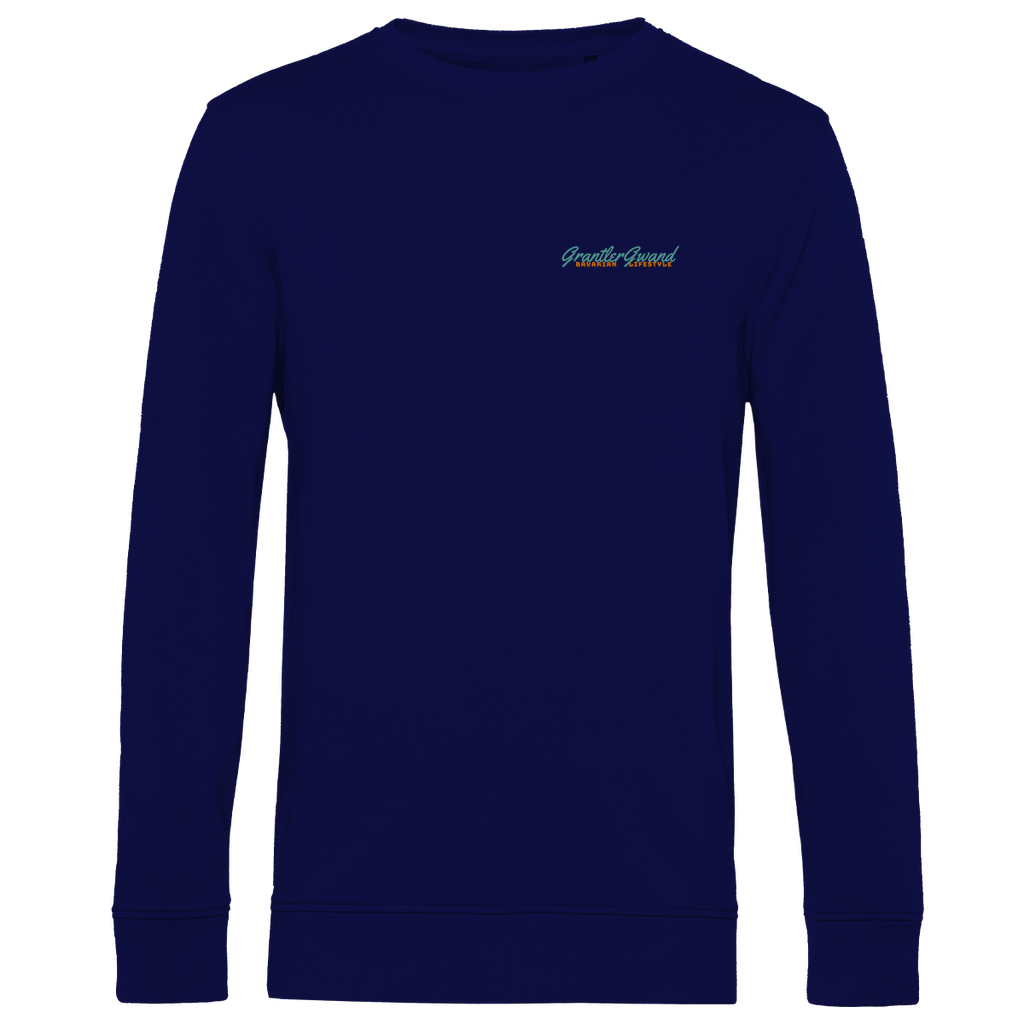 Bayerisches Herren Premium Bio Sweatshirt - A Hoibe a day keeps the Doctor away - Front- und Backprint - Grantler Gwand