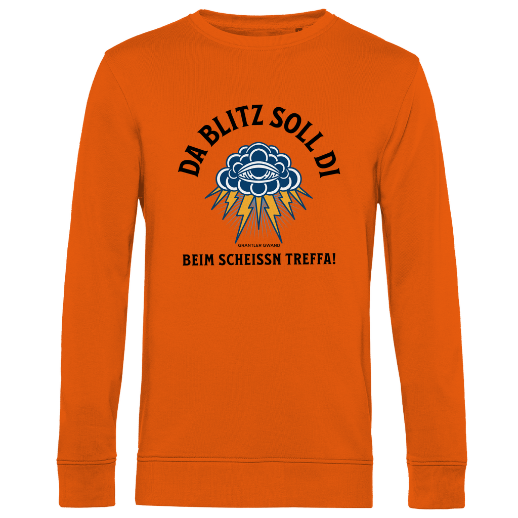 Herren Premium Bio Sweatshirt Da Blitz soll di beim scheissn treffa - schwarz