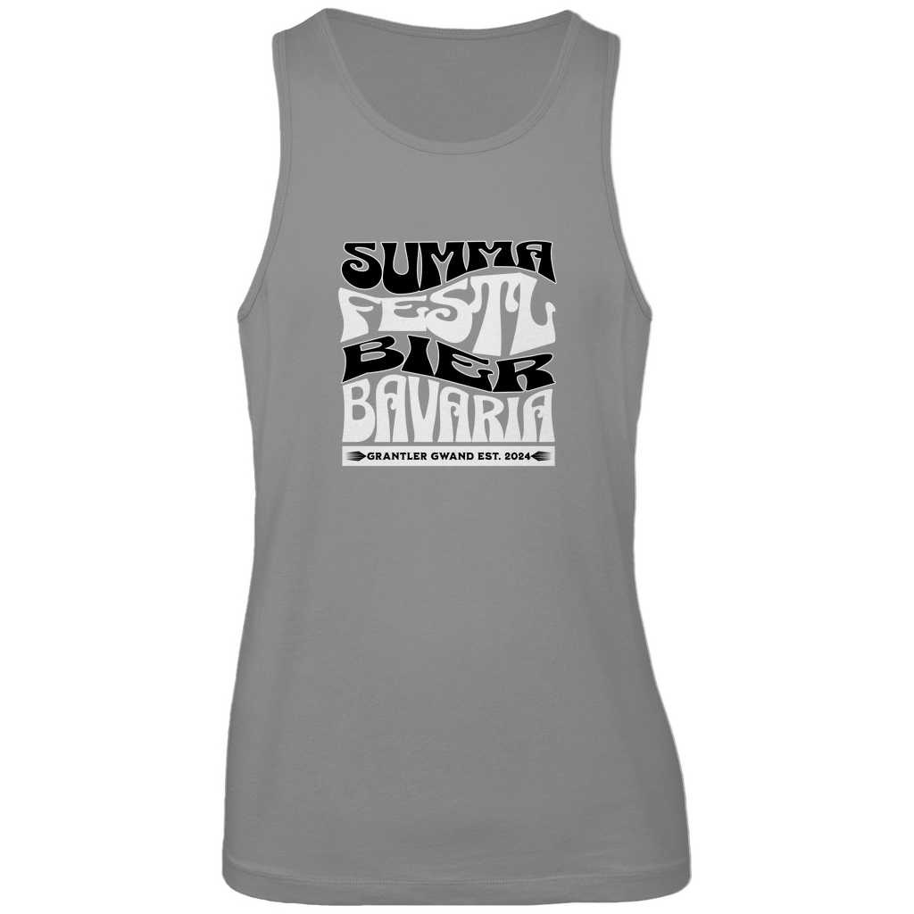 Bayerisches Herren Premium Tank Top Summa, Festl, Bier, Bavaria - schwarz/weiß - Grantler Gwand