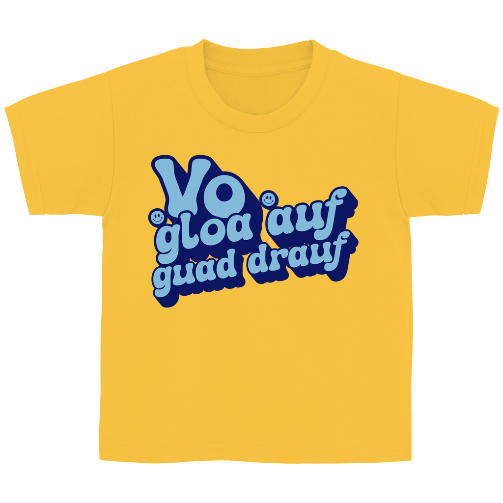 Bayerisches Kinder T-Shirt - Vo gloa auf guad drauf - blau - Grantler Gwand