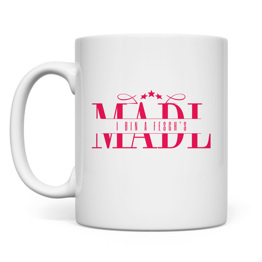 bayerische Tasse I bin a fesch´s Madl - rot - Grantler Gwand