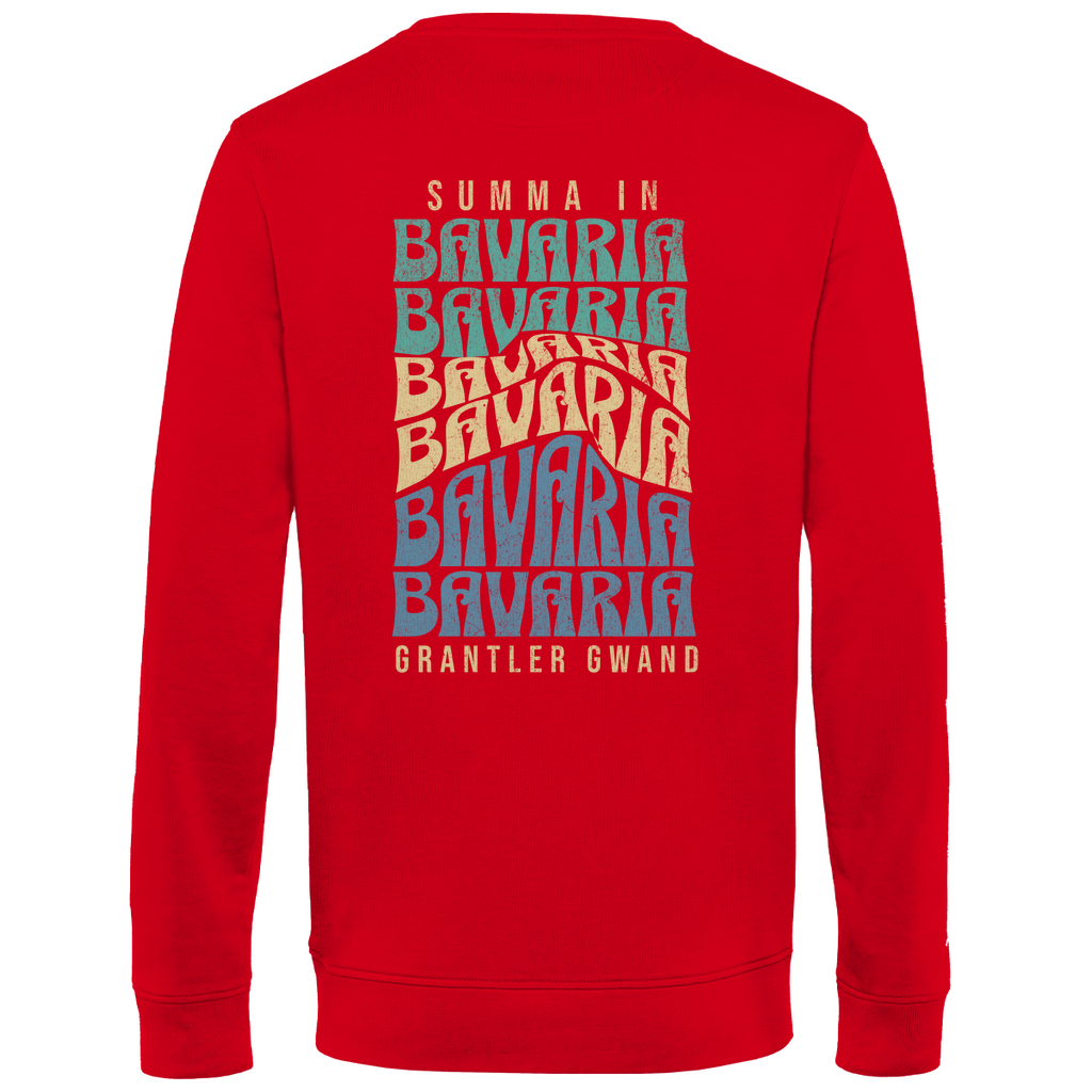 Herren Premium Bio Sweatshirt Summa in Bavaria - Grün/Gold/Blau BACKPRINT