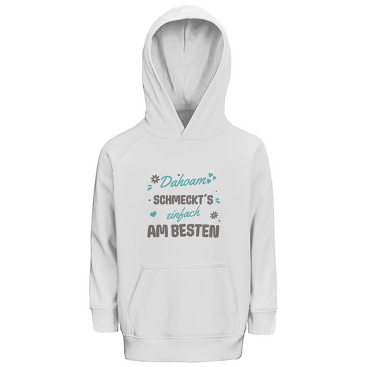 Bayerischer Kinder Premium Bio Hoodie Dahoam schmeckts einfach am Besten - Grantler Gwand
