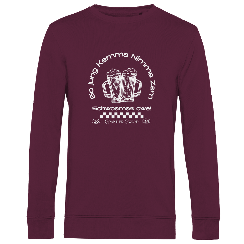 Herren Premium Bio Sweatshirt So jung kemma nimma zam, schwoamas owe - weiß