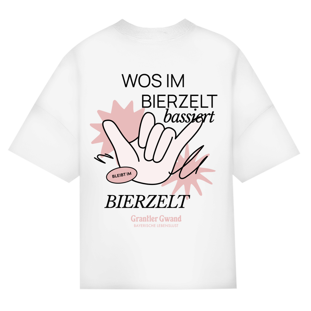 Bayerisches Oversize T-Shirt Unisex - Wos im Bierzelt bassiert - Grantler Gwand