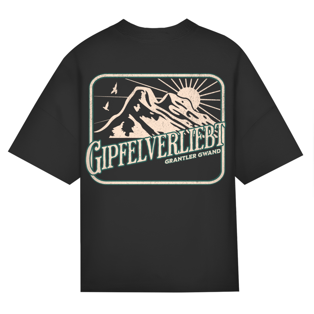 Bayerisches Oversize T-Shirt Unisex - Gipfelverliebt - grün/gold - Grantler Gwand