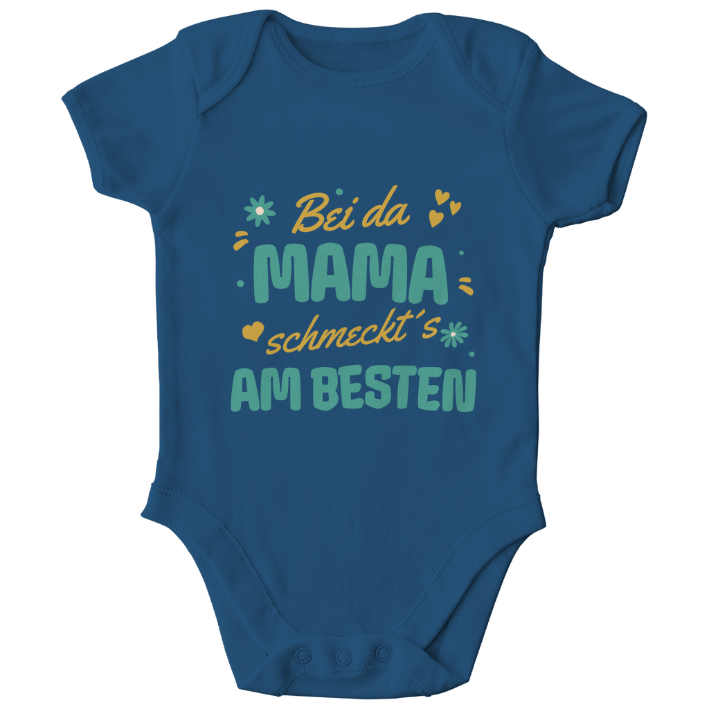 Bayerischer Bio Baby Body Bei da Mama schmeckt´s am besten - grün - Grantler Gwand