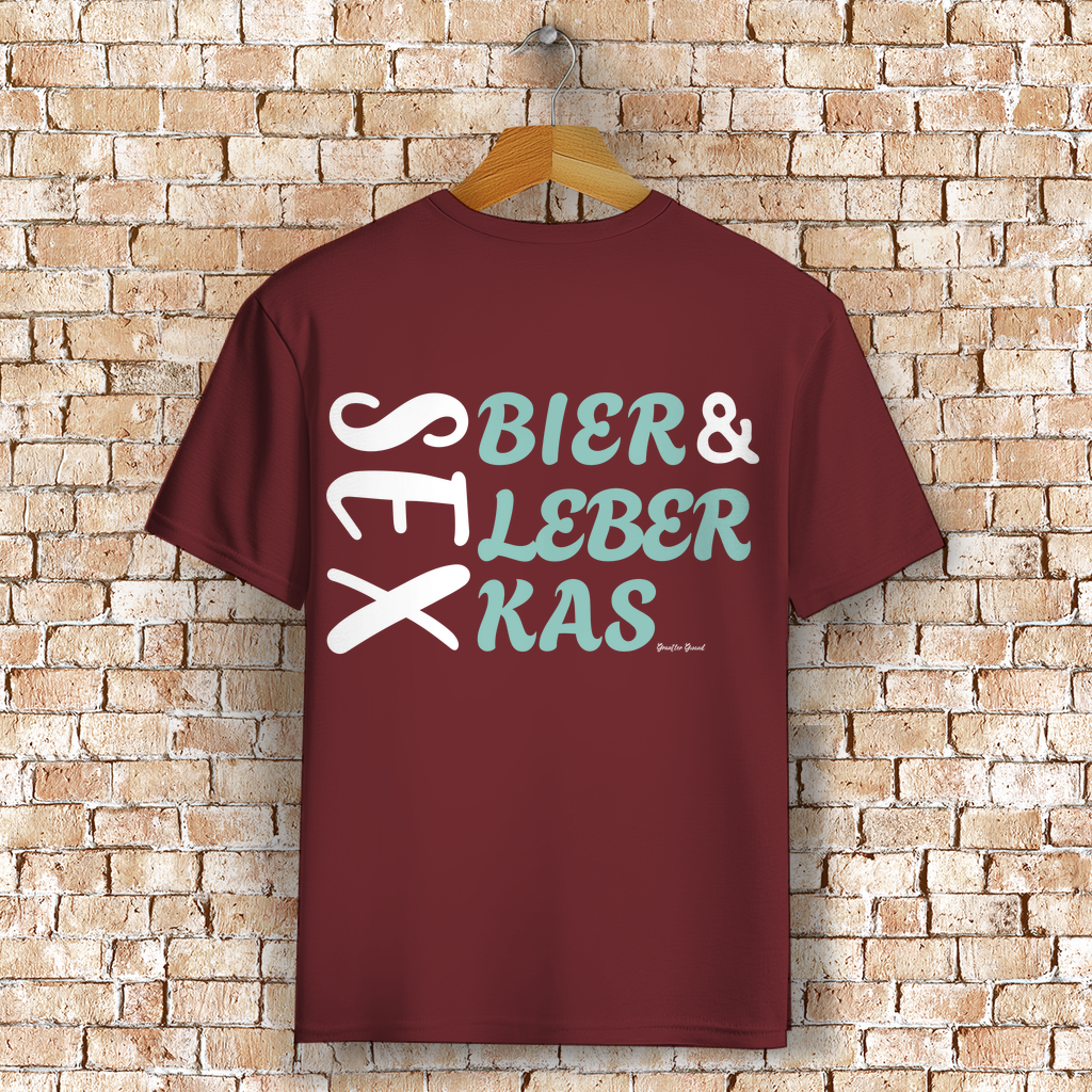 Bayerisches T-Shirt Unisex - Sex, Bier, Leberkas - Grantler Gwand