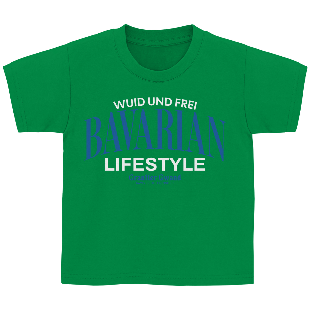 Bayerisches Kinder T-Shirt - Wuid und Frei - Bavarian Lifestyle - Grantler Gwand
