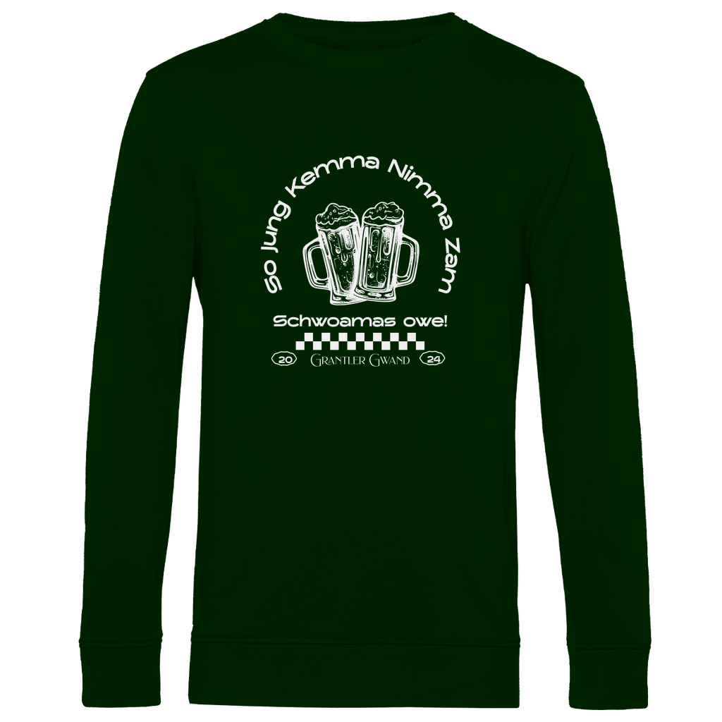 Herren Premium Bio Sweatshirt So jung kemma nimma zam, schwoamas owe - weiß