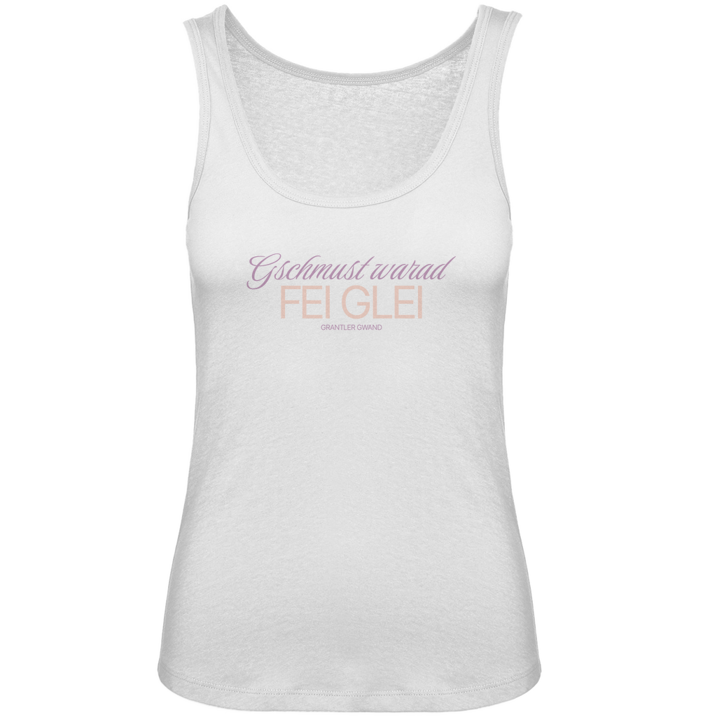 Bayerisches Damen Premium Organic Tank Top Gschmust warad fei glei - lila - Grantler Gwand