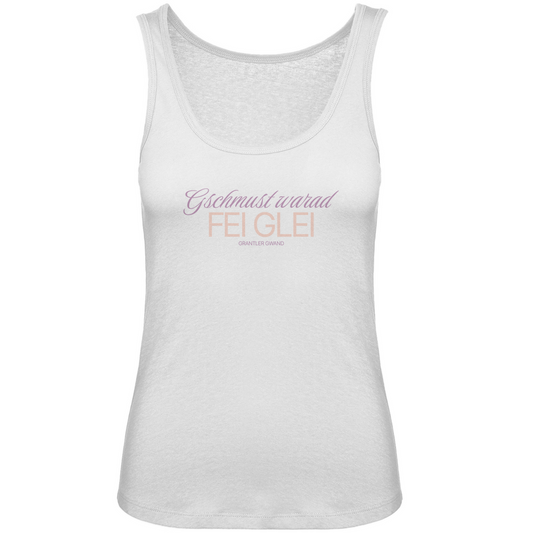 Bayerisches Damen Premium Organic Tank Top Gschmust warad fei glei - lila - Grantler Gwand