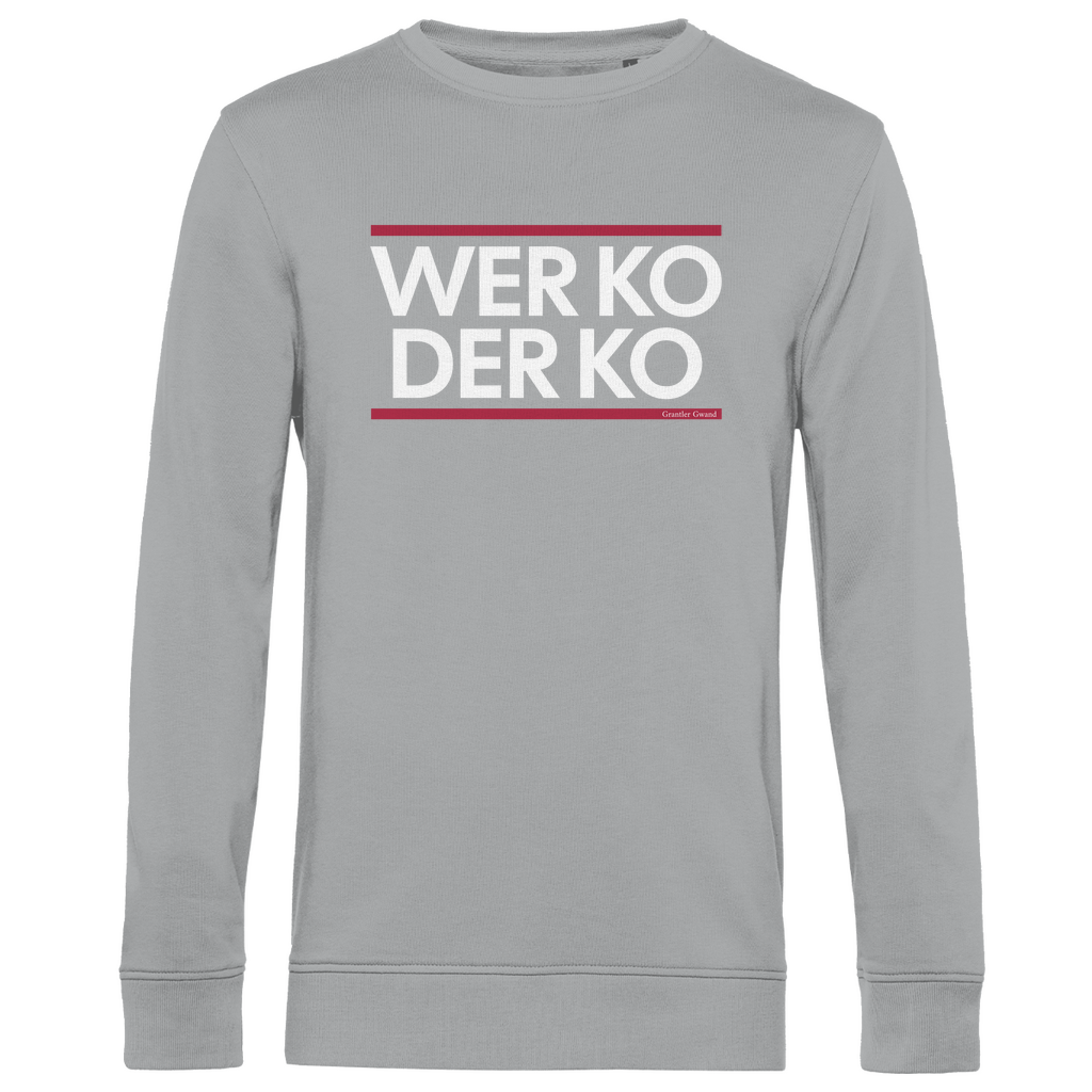 Herren Premium Bio Sweatshirt wer ko der ko - rot/weiß