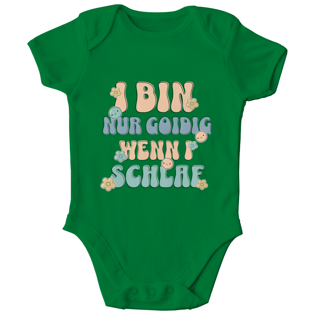 Bayerischer Baby Bio Body I bin nur goidig, wenn I schlaf - Grantler Gwand