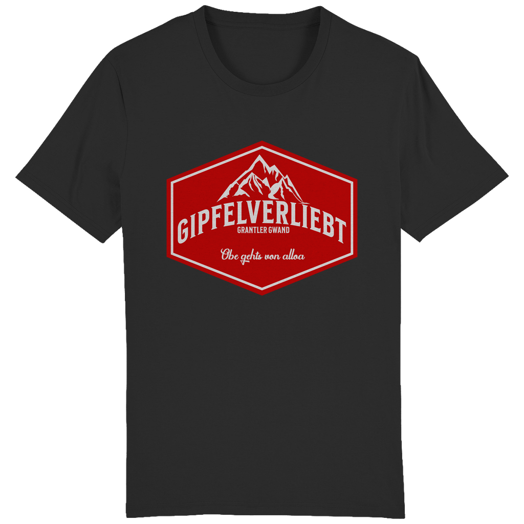 Bayerisches Herren T-Shirt Gipfelverliebt Wappen- rot - Grantler Gwand