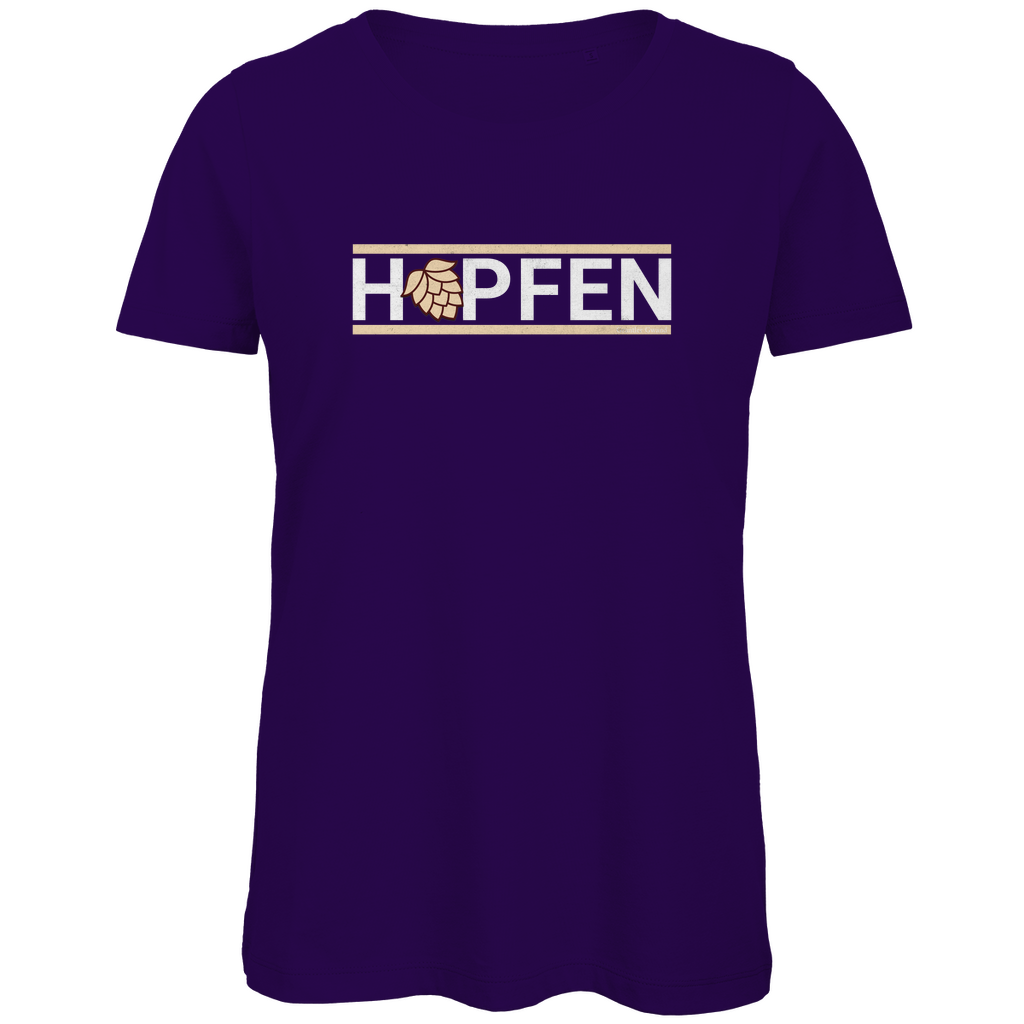 Bayerisches Damen Premium Bio T-Shirt Hopfen - gold - Grantler Gwand