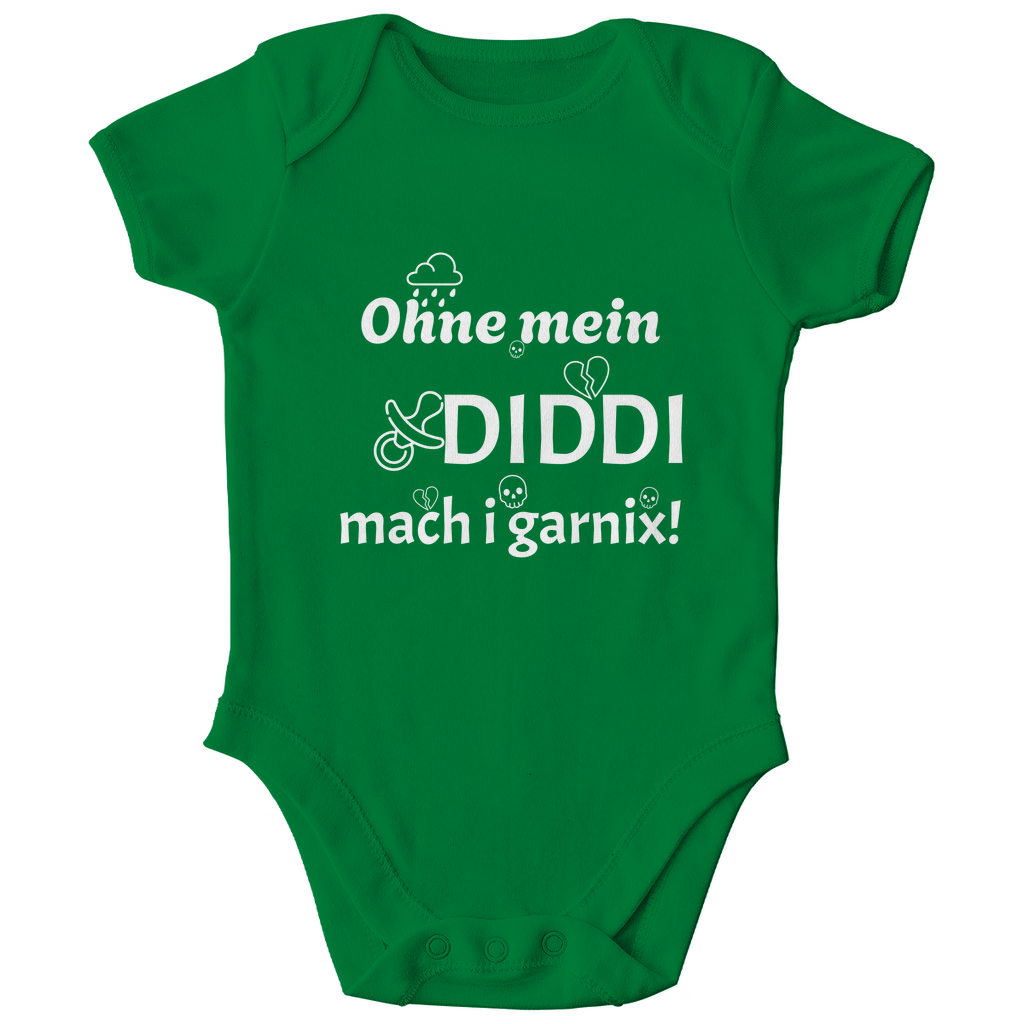 Bayerischer Bio Baby Body Ohne mein Diddi - weiß - Grantler Gwand
