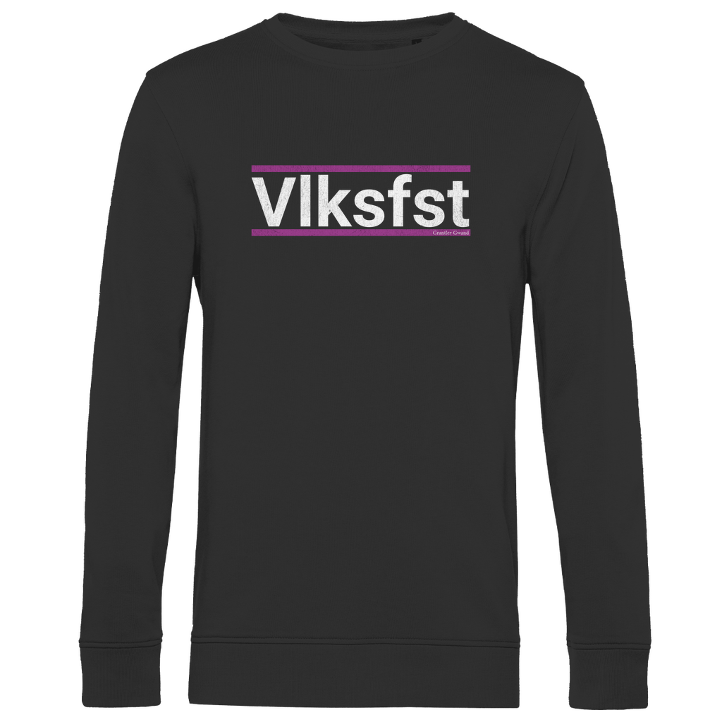 Herren Premium Bio Sweatshirt Vlksfst - lila/weiß