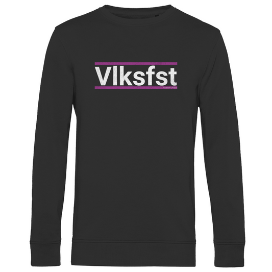 Herren Premium Bio Sweatshirt Vlksfst - lila/weiß