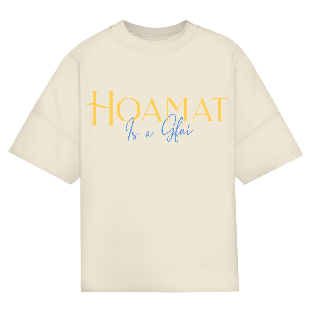 Bayerisches Oversize T-Shirt Unisex - Hoamat is a Gfui - Gelb/Blau - Grantler Gwand