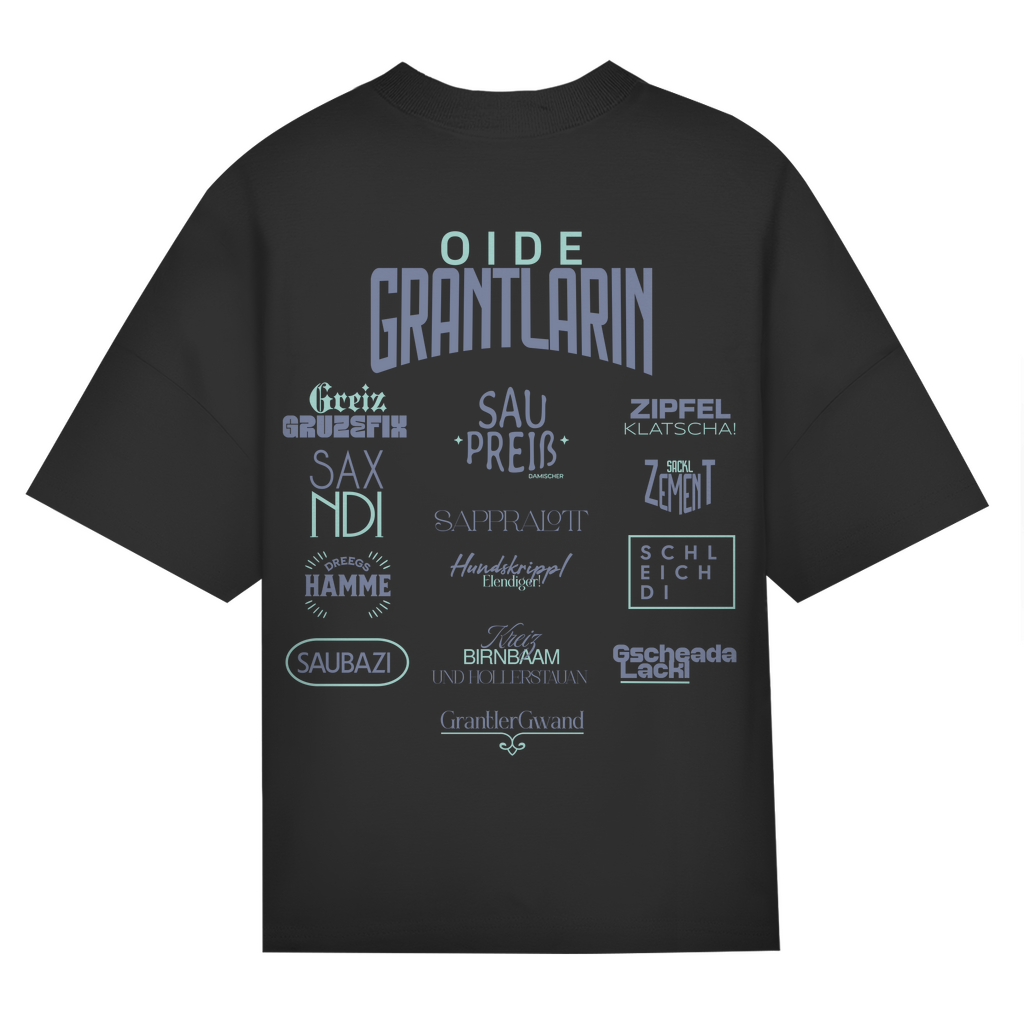 Bayerisches Oversize T-Shirt Frauen - Fluchshirt - Grün - Grantler Gwand
