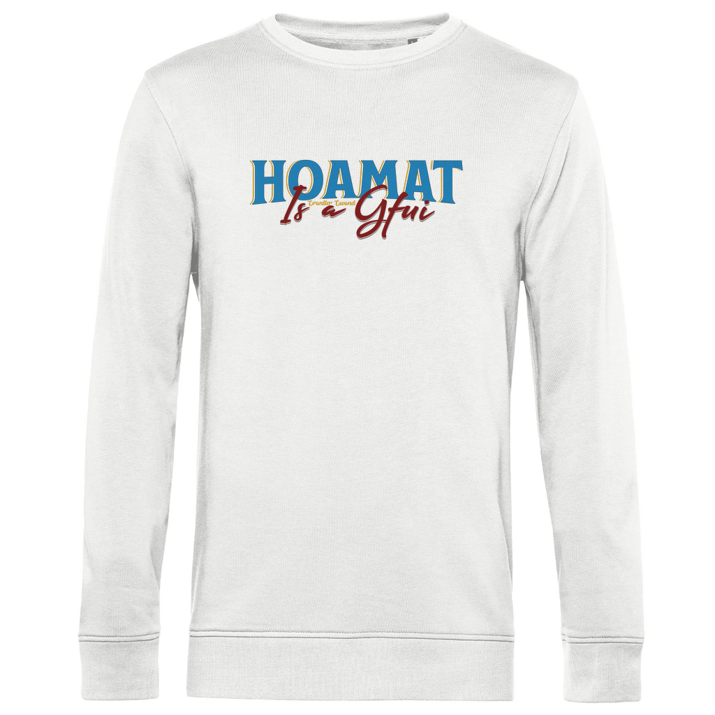 Herren Premium Bio Sweatshirt Hoamat is a Gfui - blau/rot