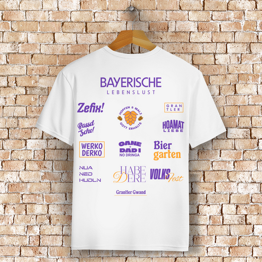 Bayerisches T-Shirt Unisex - Bayerische Lebenslust - Spruchshirt - Grantler Gwand