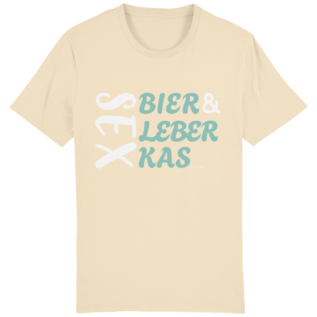 Bayerisches Herren T-Shirt Sex, Bier, Leberkas - grün/weiß - Grantler Gwand