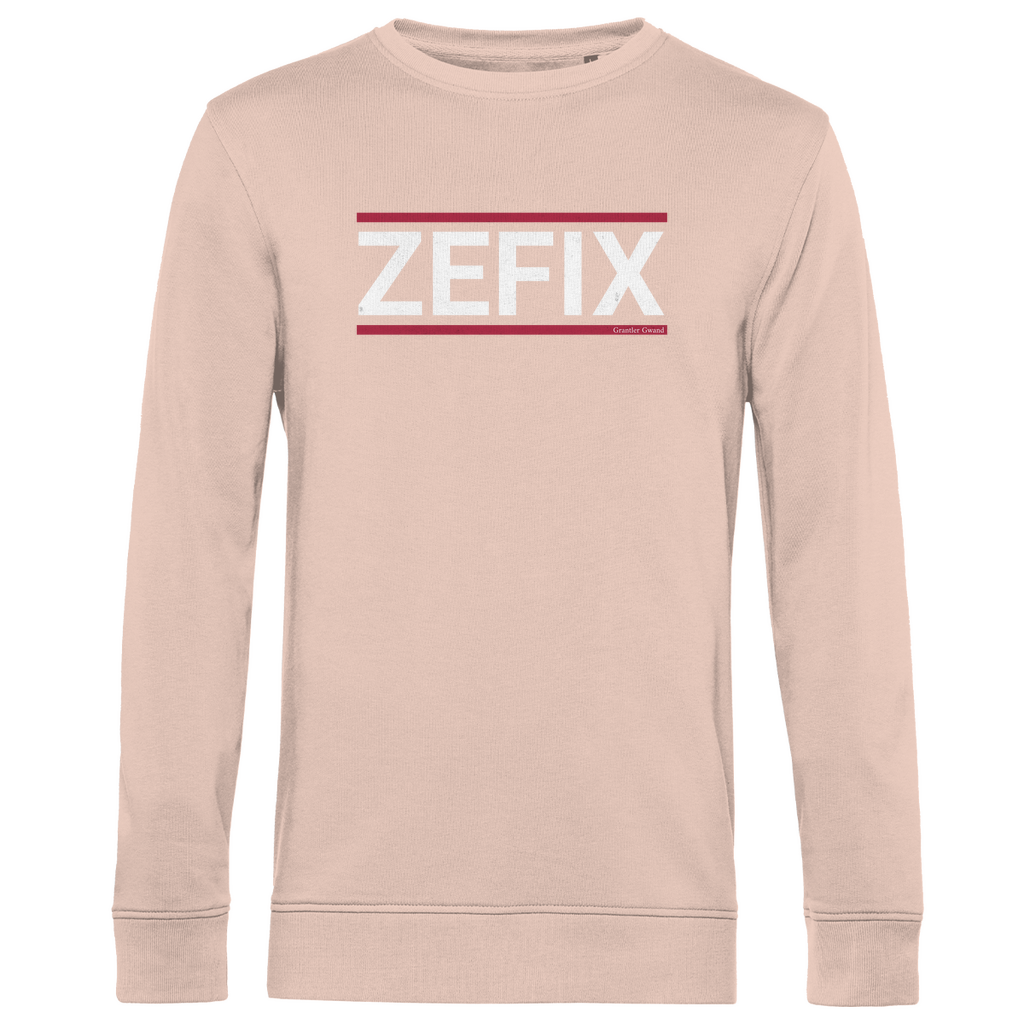 Herren Premium Bio Sweatshirt Zefix - rot/weiß