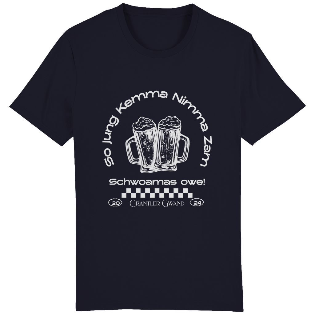 Bayerisches Herren T-Shirt So jung kemma nimma zam, schwoamas owe - weiß - Grantler Gwand