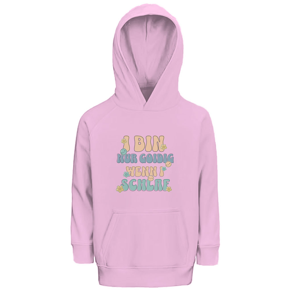Bayerischer Kinder Premium Bio Hoodie I bin nur goidig, wenn I schlaf - Grantler Gwand
