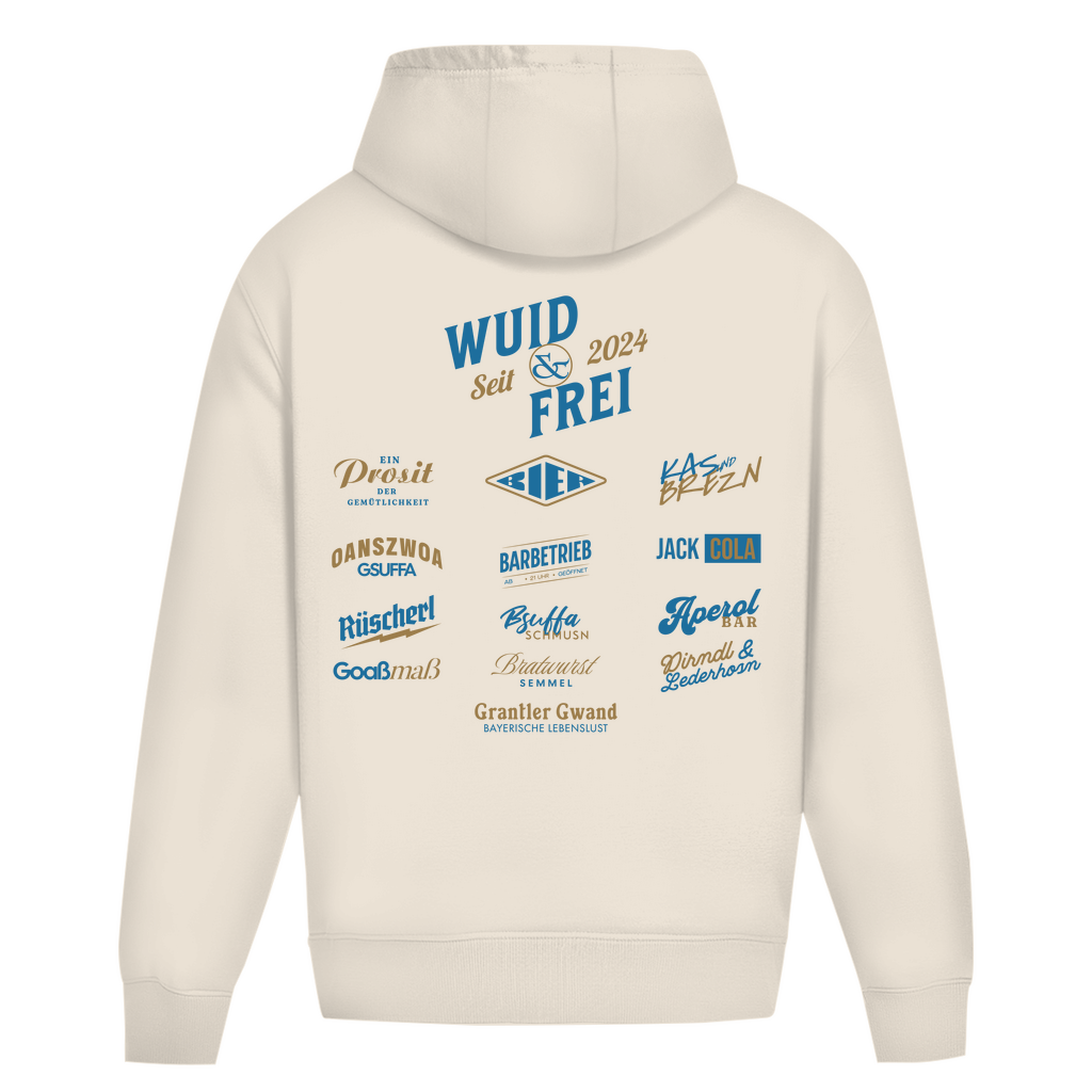 Bayerischer Heavy Oversize Hoodie Unisex - Wuid & Frei Dorfleben - Grantler Gwand