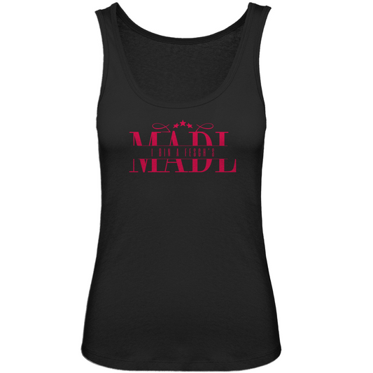 bayerisches Damen Premium Organic Tank Top I bin a fesch´s Madl - rot - Grantler Gwand