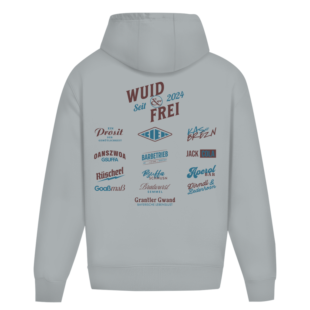 Bayerischer Heavy Oversize Hoodie Unisex - Wuid & Frei Dorfleben - Grantler Gwand
