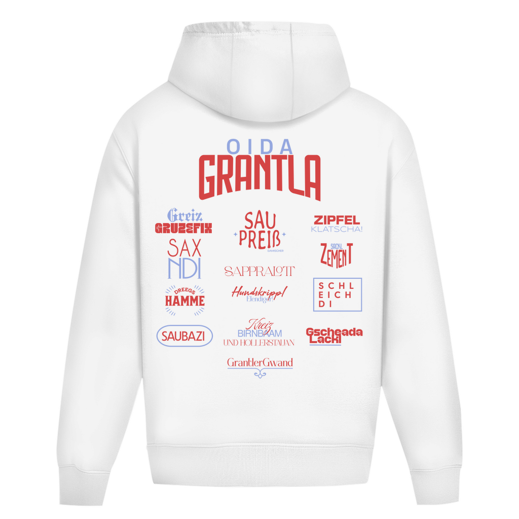 Bayerischer Heavy Oversize Hoodie Unisex - Oida Grantla- Rot - Grantler Gwand