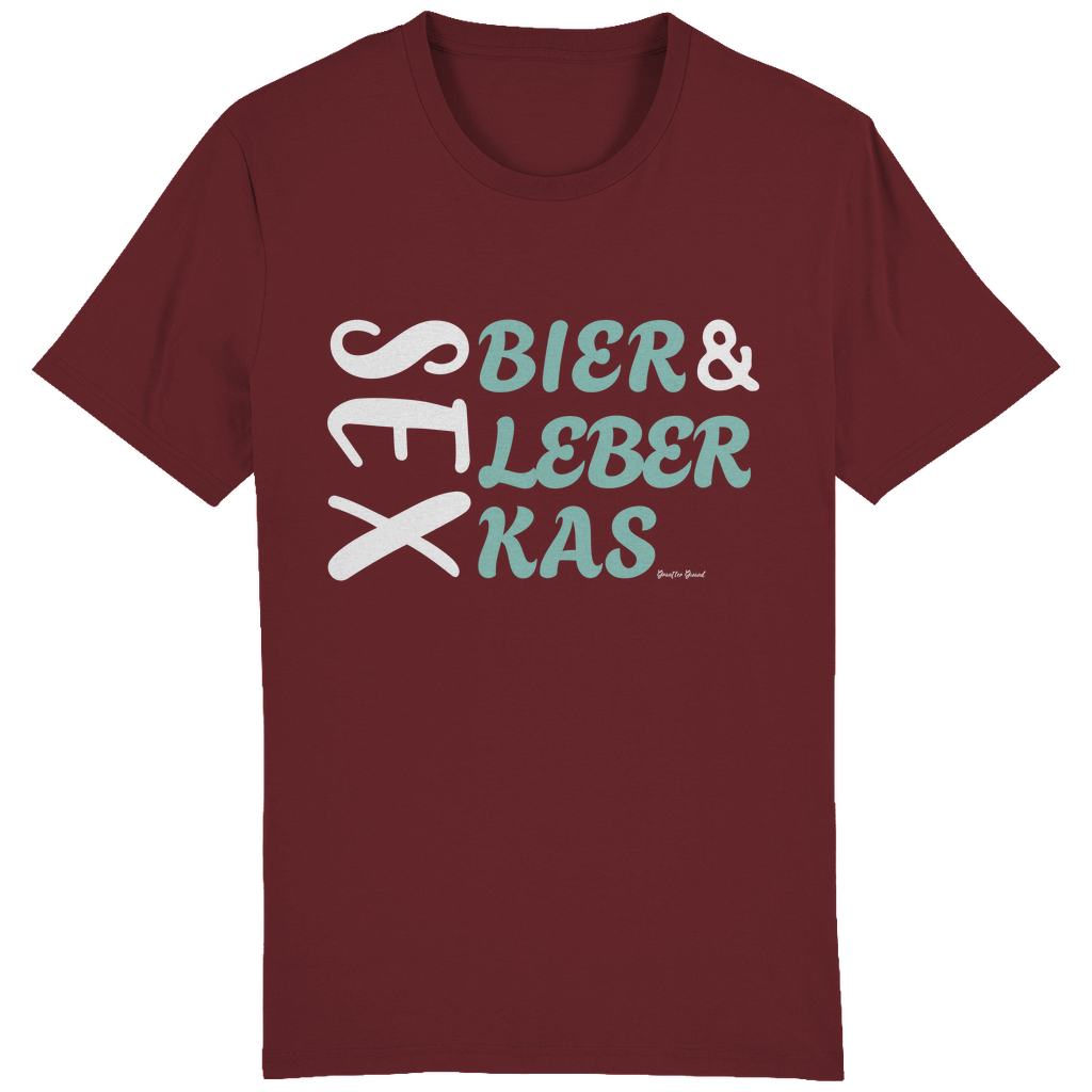 Bayerisches Herren T-Shirt Sex, Bier, Leberkas - grün/weiß - Grantler Gwand