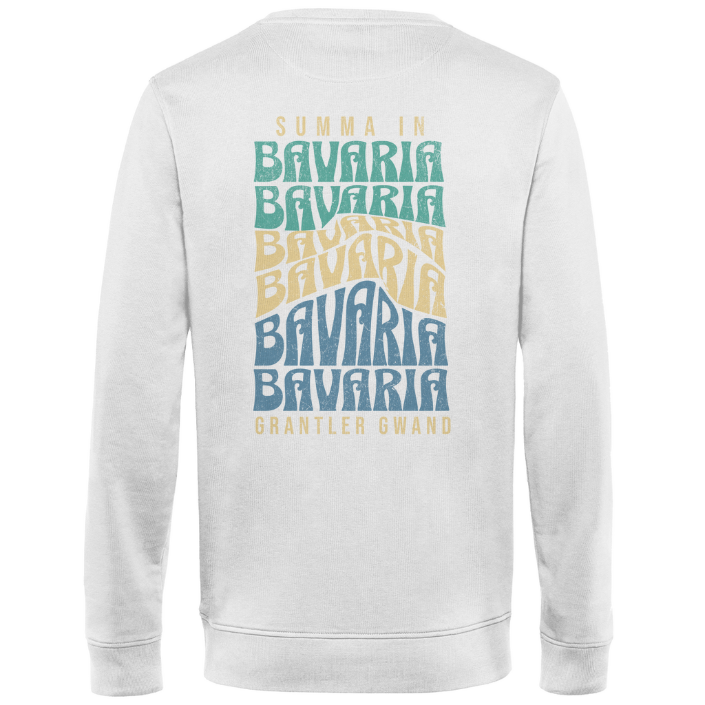 Herren Premium Bio Sweatshirt Summa in Bavaria - Grün/Gold/Blau BACKPRINT