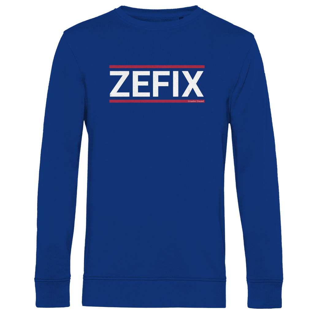 Herren Premium Bio Sweatshirt Zefix - rot/weiß
