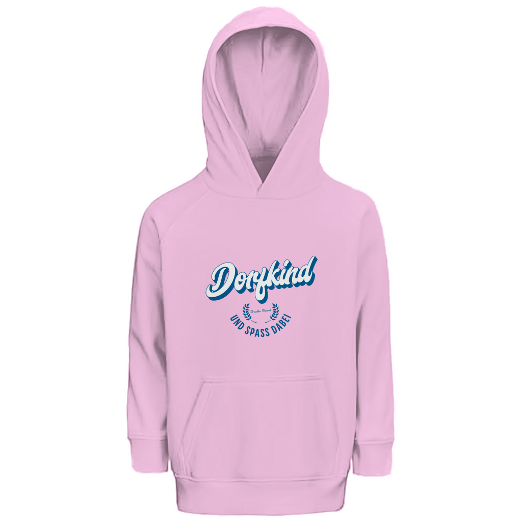 Bayerischer Kinder Premium Bio Hoodie Dorfkind und Spaß dabei - blau - Grantler Gwand