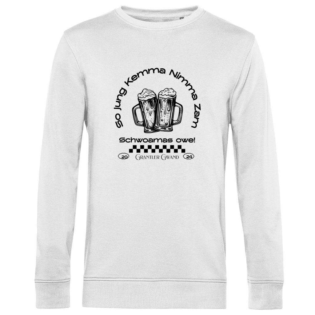 Herren Premium Bio Sweatshirt So jung kemma nimma zam, schwoamas owe - schwarz
