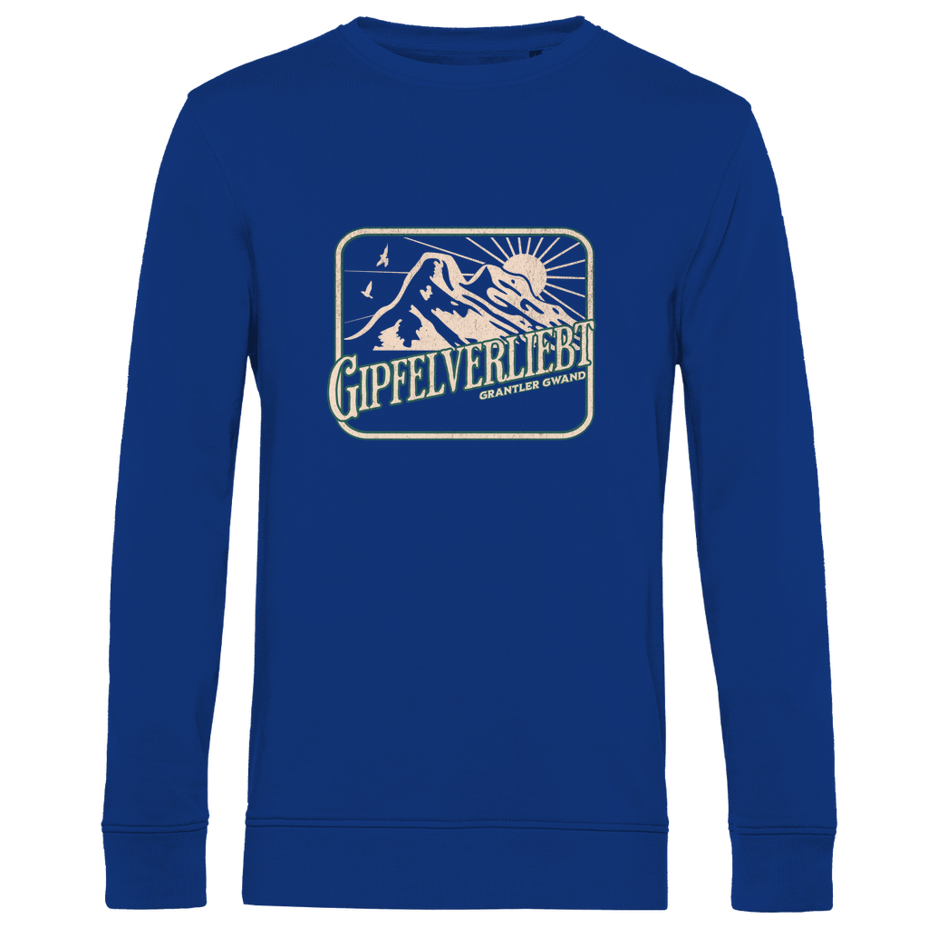 Herren Premium Bio Sweatshirt Gipfelverliebt - grün/gold