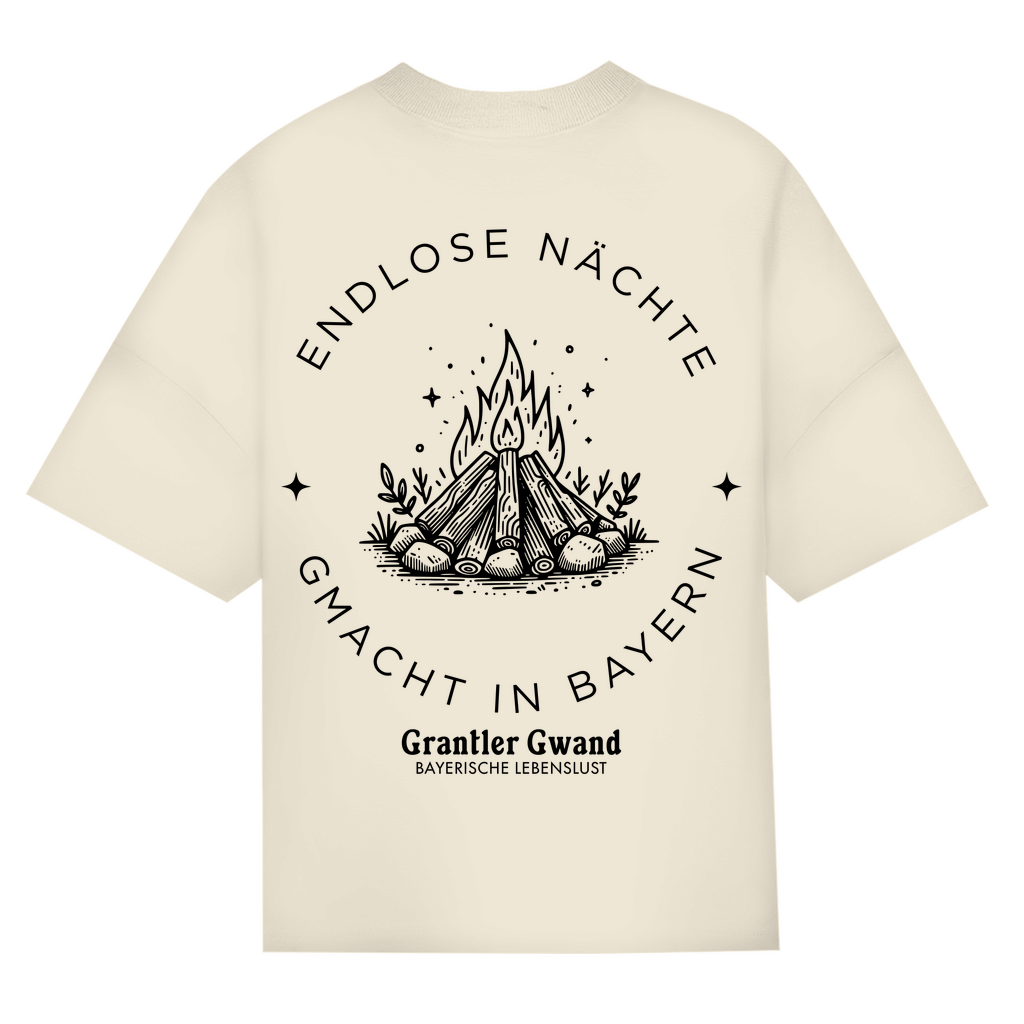 Bayerisches Oversize T-Shirt Unisex - Endlose Nächte - Gmacht in Bayern - Grantler Gwand