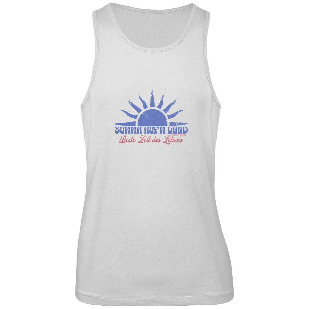 Bayerisches Herren Premium Tank Top Summa auf´m Land - blau/rot - Grantler Gwand
