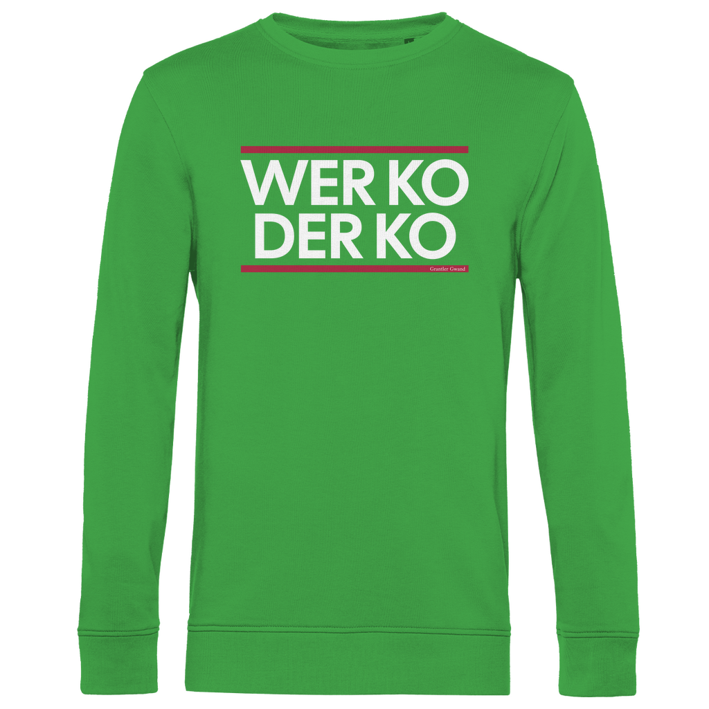 Herren Premium Bio Sweatshirt wer ko der ko - rot/weiß
