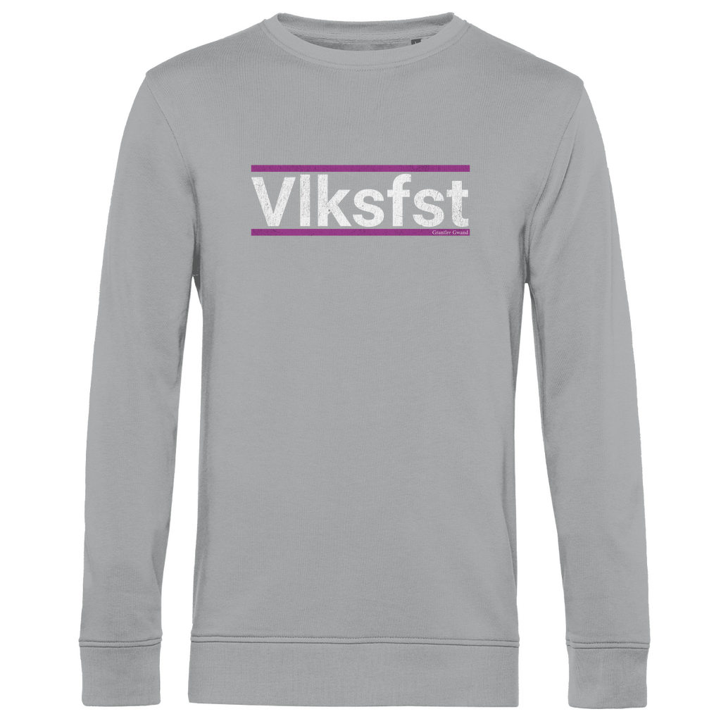 Herren Premium Bio Sweatshirt Vlksfst - lila/weiß