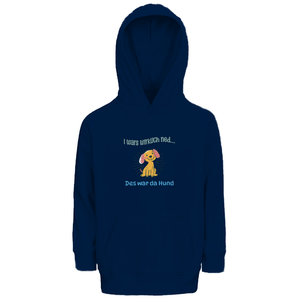 Bayerischer Kinder Premium Bio Hoodie I wars wirklich ned, des war da Hund - grün - Grantler Gwand