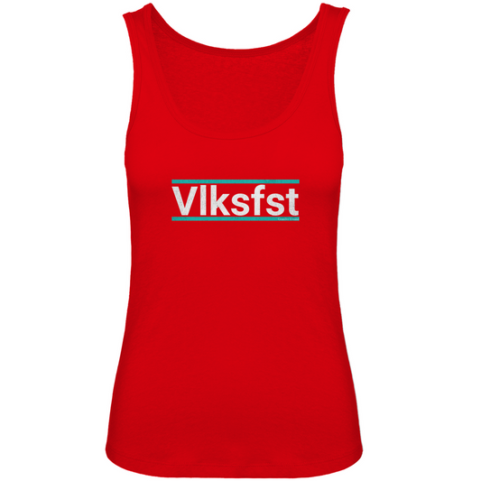 Bayerisches Damen Premium Organic Tank Top Vlksfst - grün/weiß - Grantler Gwand
