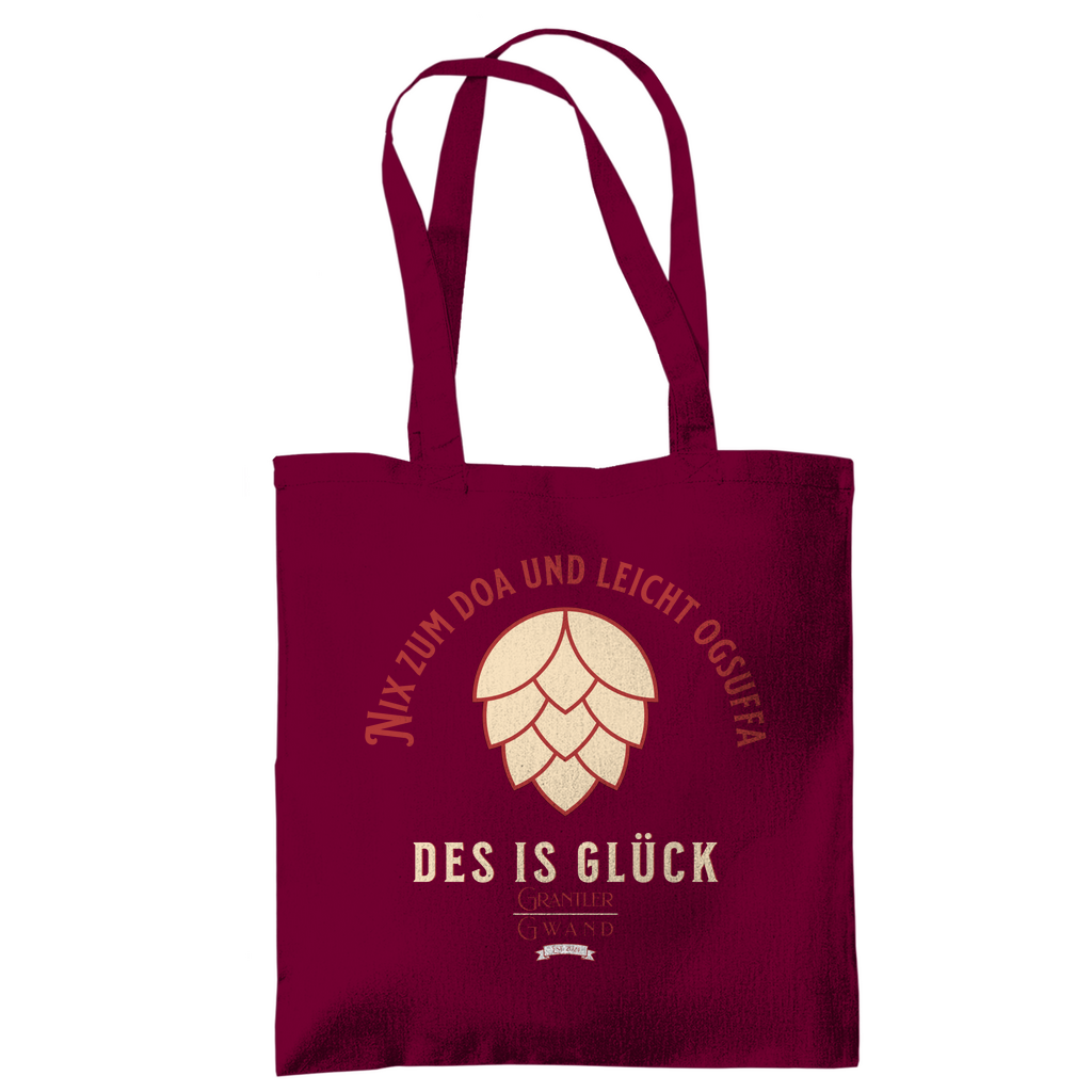 Bayerische Tragetasche Nix zum doa und leicht ogsuffa - rot/beige - Grantler Gwand