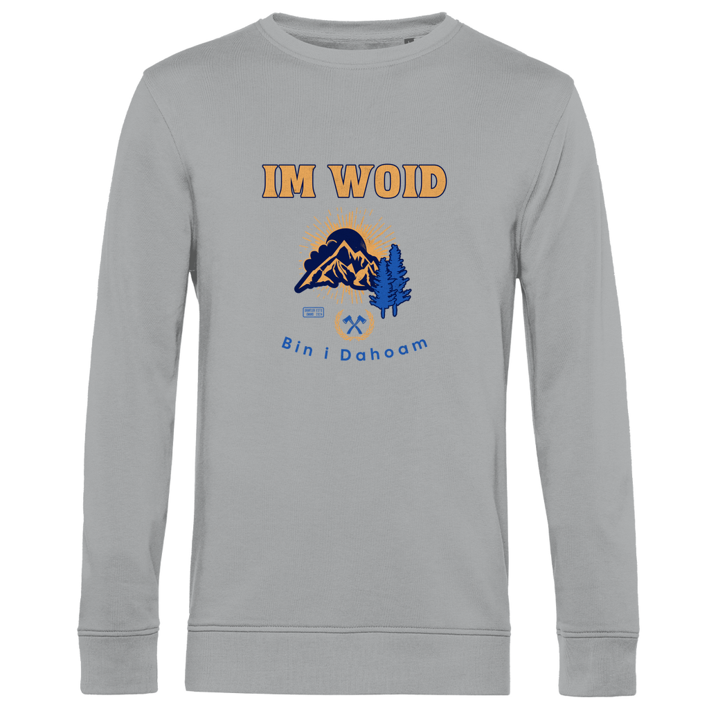 Herren Premium Bio Sweatshirt Im Woid bin i dahoam - blau