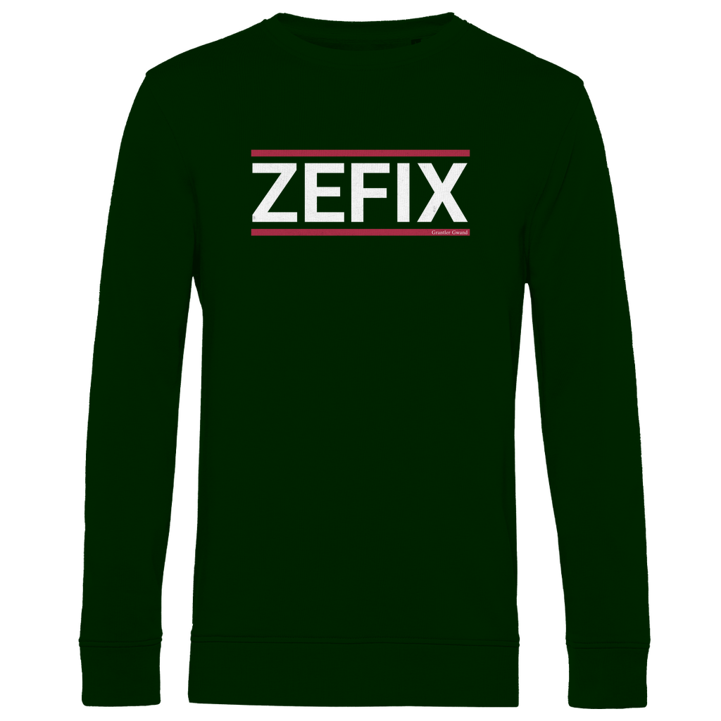 Herren Premium Bio Sweatshirt Zefix - rot/weiß